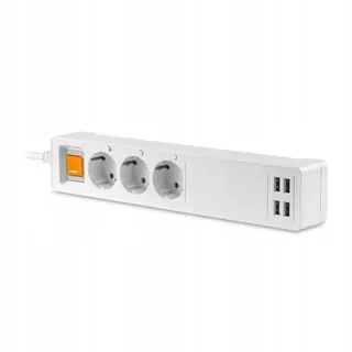 Tuya Smart WiFi napájací kábel 4xUSB 1.8m biely